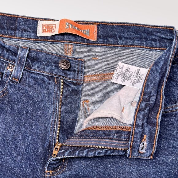 Vintage Faded Glory Jeans Stretch Denim Dark Wash Cotton Blend Petite 8 - Picture 5 of 8